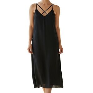 LORENA ANTONIAZZI Stunning Shift Slip Dress Spaghetti Straps Black Small